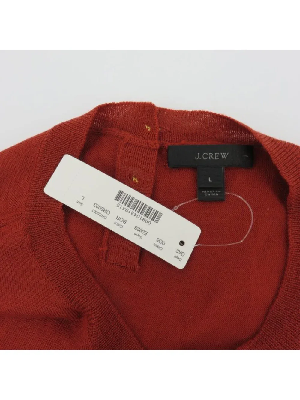 NEW J Crew Women Large Merino Wool Burnt Orange Sleeveless Tight Knit Sweater